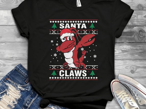 Santa claws dabbing design for t shirt