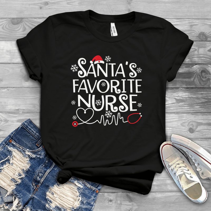 Santa Favorite Nurse t shirt design png
