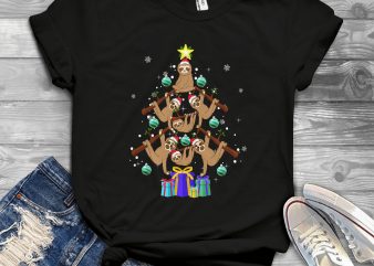 Sloth Christmas Tree buy t shirt design