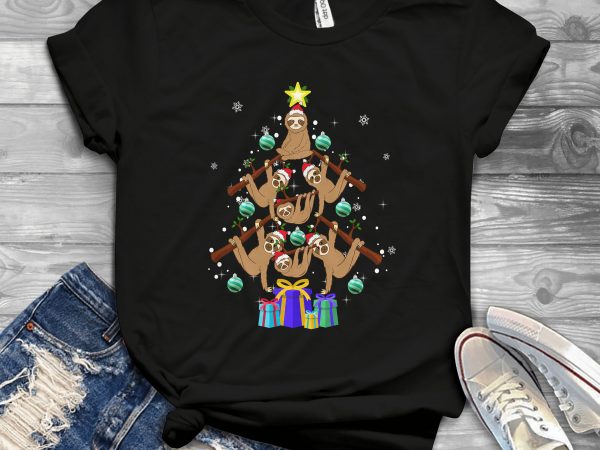 Sloth christmas tree buy t shirt design
