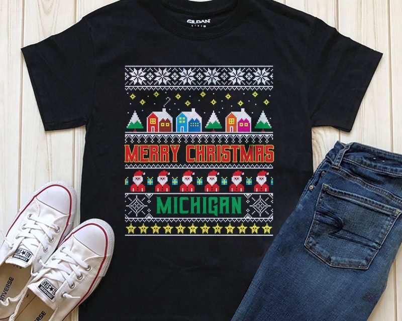 Merry Christmas Michigan t-shirt PNG for download PNG PSD files vector shirt designs