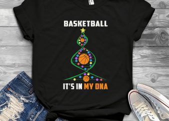 Basketball Christmas Tree t shirt design template