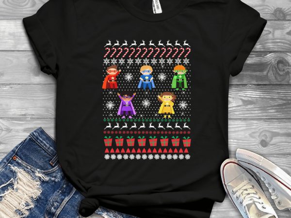 Superman ugly sweater t shirt design for sale