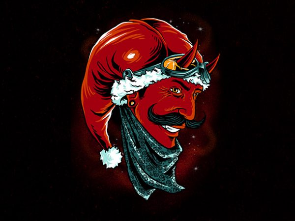 Devil santa graphic t-shirt design