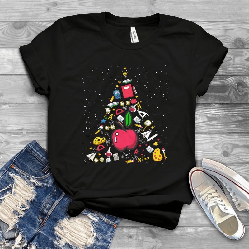 Teacher Christmas Tree t shirt designs for teespring