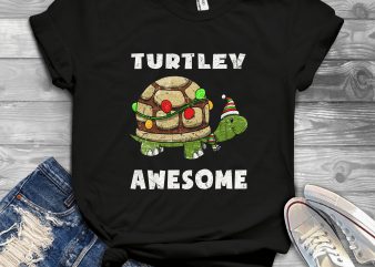 Turtley awesome Christmas t shirt design for download