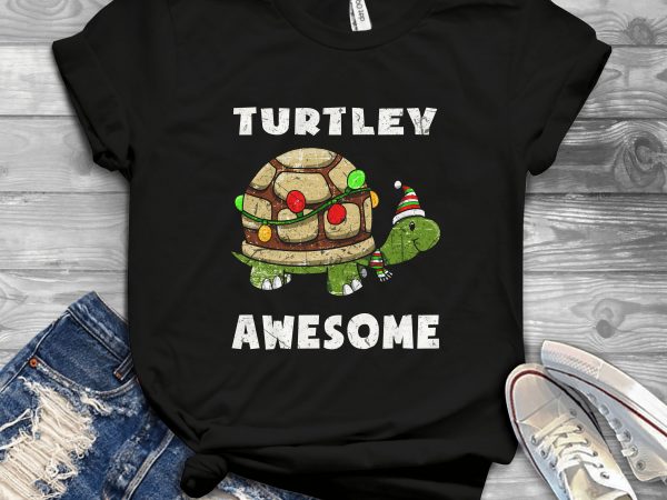 Turtley awesome christmas t shirt design for download