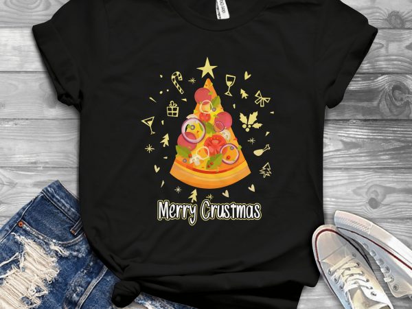 Ugly sweater pizza t-shirt design for sale
