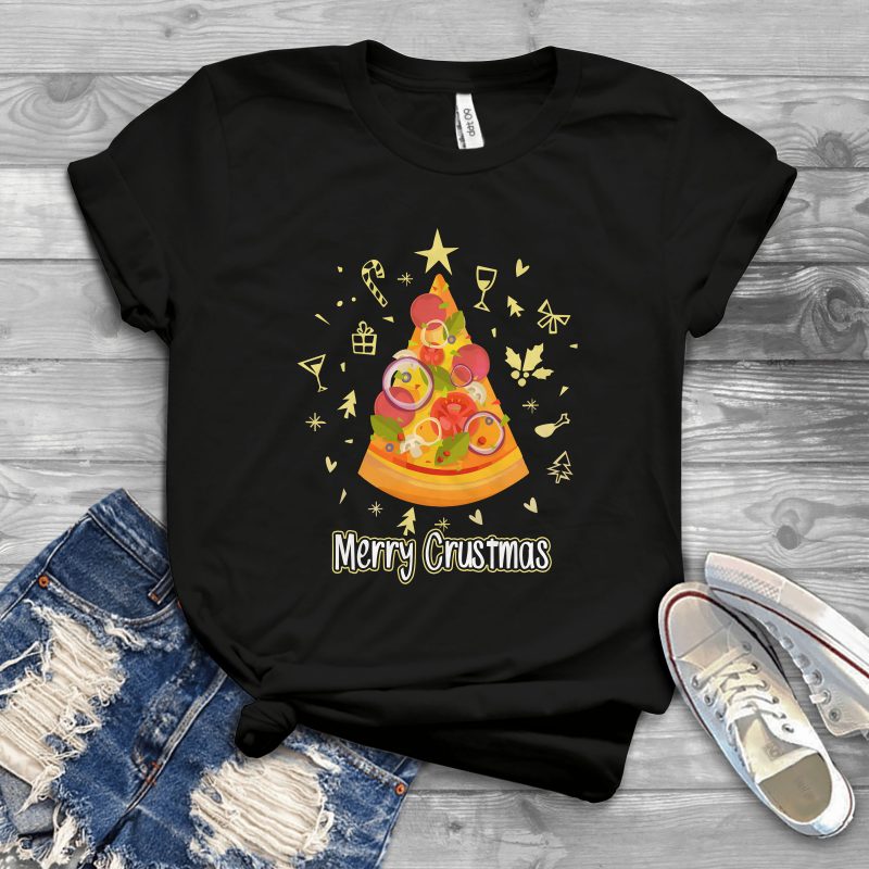 Ugly Sweater Pizza t shirt design graphic