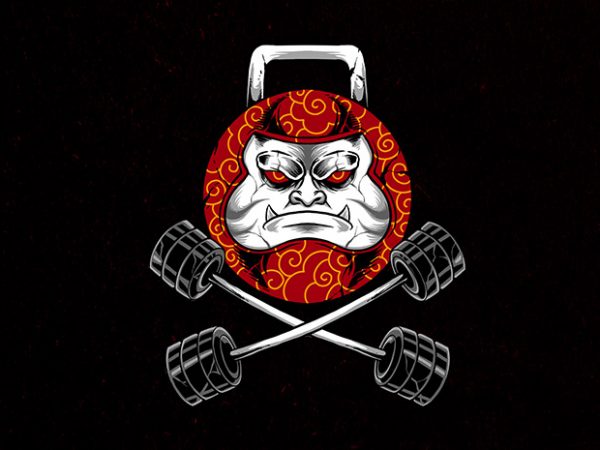 Daruma gym graphic t-shirt design