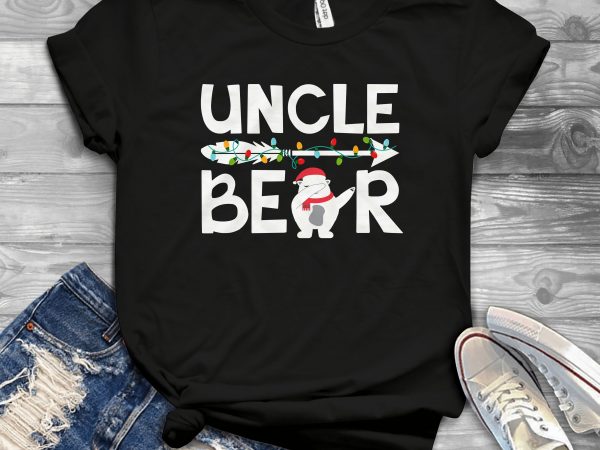 Uncle bear christmas design for t shirt