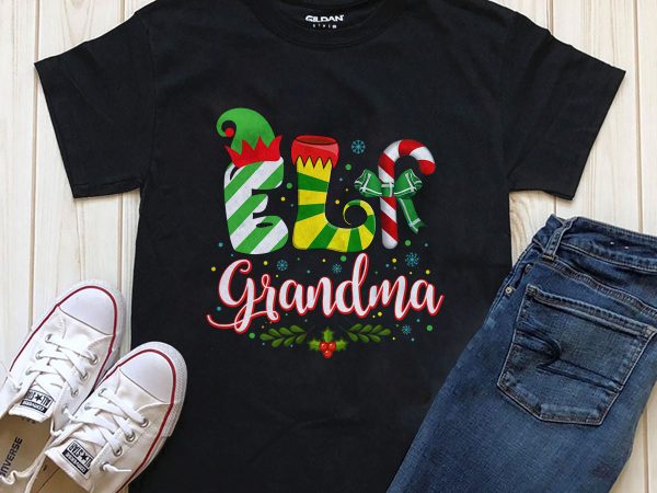 Elf grandma png graphic t-shirt design