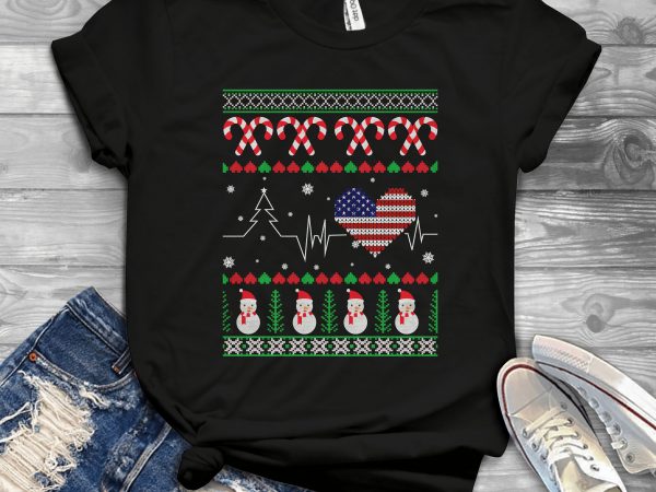 USA ugly sweater t shirt design to buy