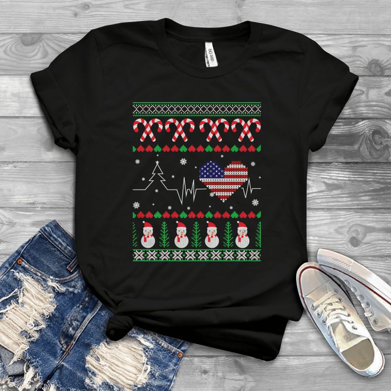 USA ugly sweater vector shirt designs
