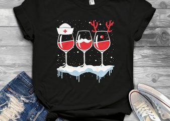 Wine Nurse Christmas shirt design png