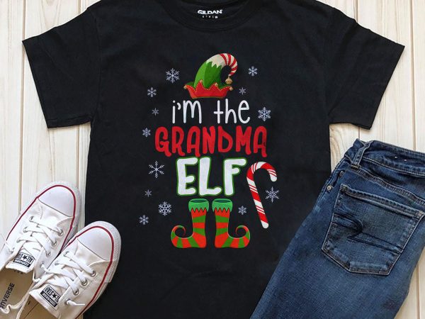 I’m the grandma elf awesome png t-shirt design, commercial use t-shirt design