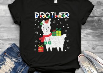 Brother Llama Christmas t shirt design for purchase