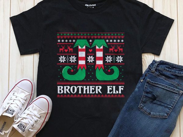 Brother elf png psd t-shirt design graphic