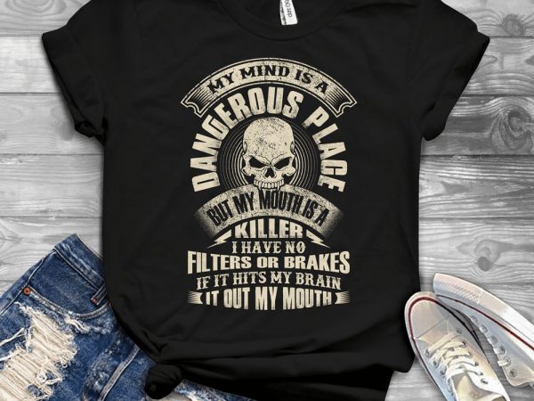 Funny cool skull quote – 1096 vector t-shirt design