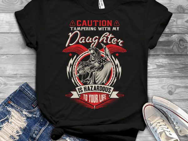 Funny cool skull quote – 1334_daughter vector t-shirt design for commercial use