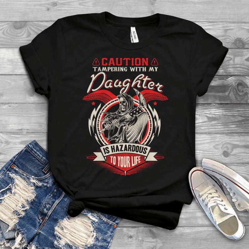 Funny Cool Skull Quote – 1334_Daughter commercial use t shirt designs