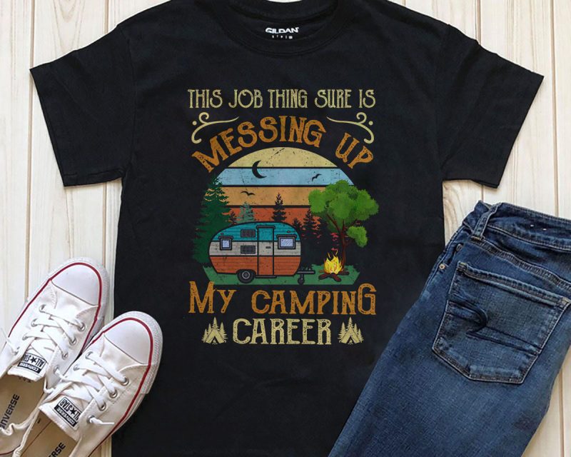 Mesing up my camping t-shirt designs for merch by amazon