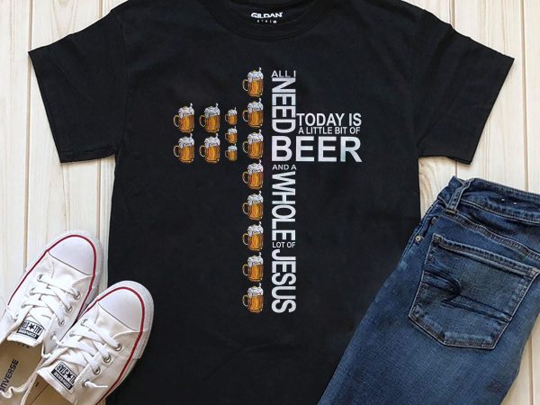 Jesus and beer t-shirt design for commercial use