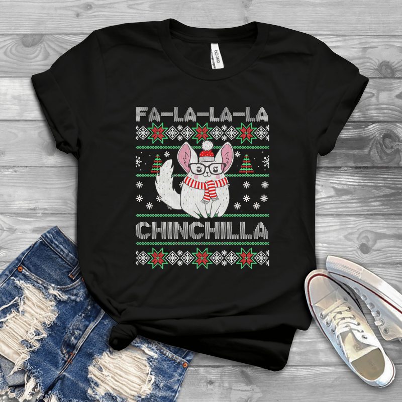 Chinchilla Ugly Sweater t shirt designs for printful