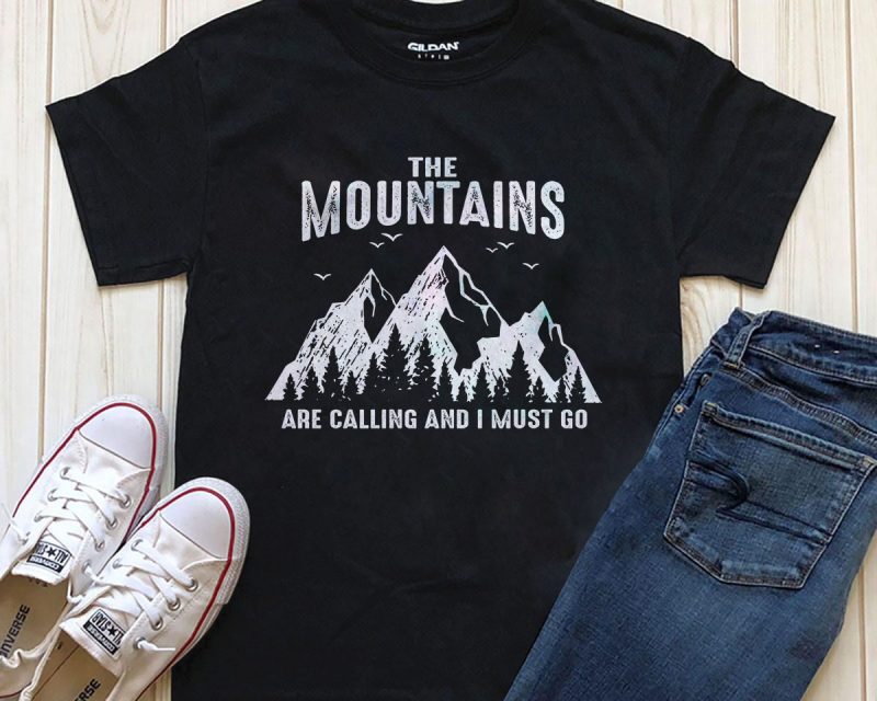 Mountains Calling t-shirt designs for merch by amazon