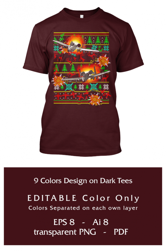Aircraft Ugly Christmas Sweater t shirt designs for printful