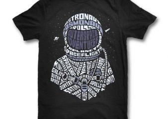 Astronaut design for t shirt print ready t shirt design
