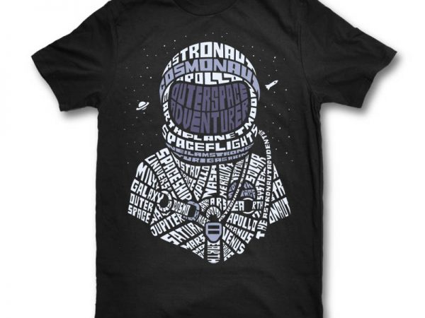 Astronaut design for t shirt print ready t shirt design