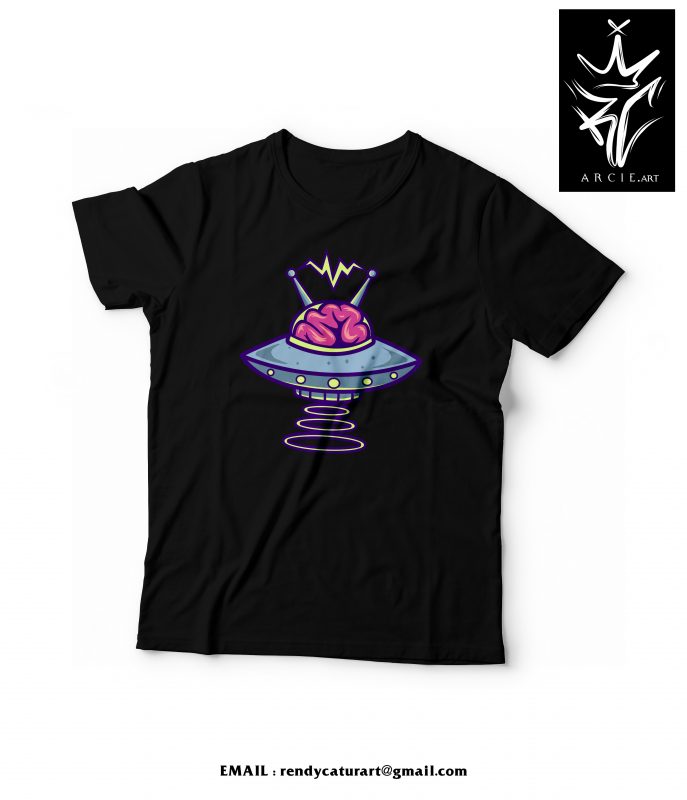UFO t-shirt design vector tshirt design for merch by amazon