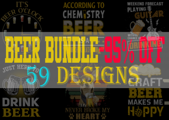 SPECIAL BEER BUNDLE – 59 DESIGNS – 90% OFF – PSD and PNG – LIMITED TIME ONLY!