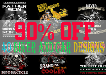 SPECIAL BIKER AND CAR BUNDLE – 40 EDITABLE DESIGNS – 90% OFF-PSD and PNG – LIMITED TIME ONLY!