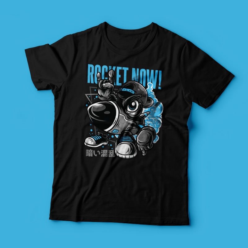 Rocket Now! T-Shirt Design Template tshirt factory