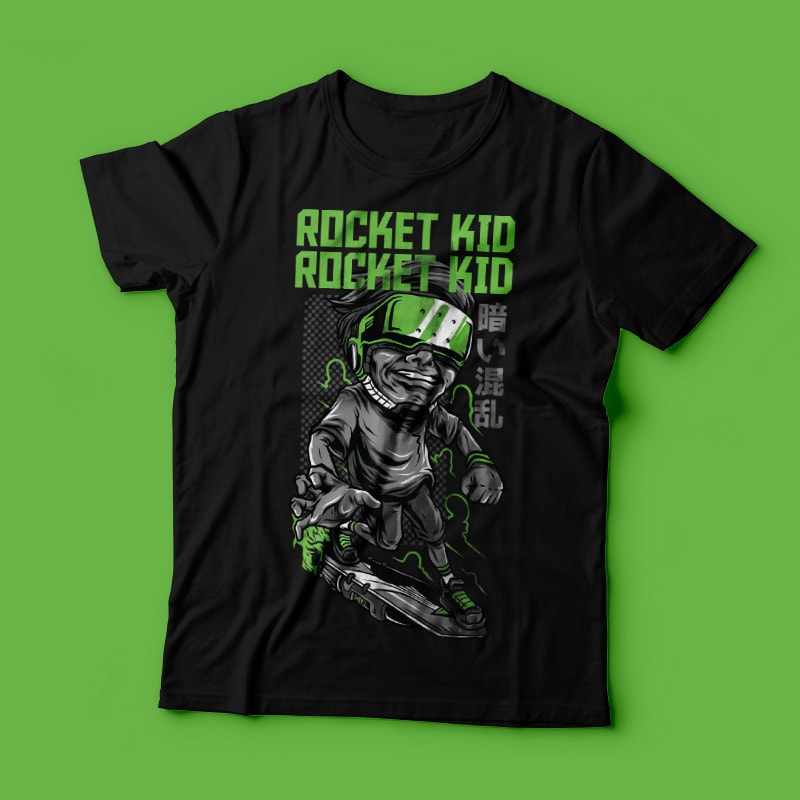Rocket Kid T-Shirt Design Template buy t shirt design