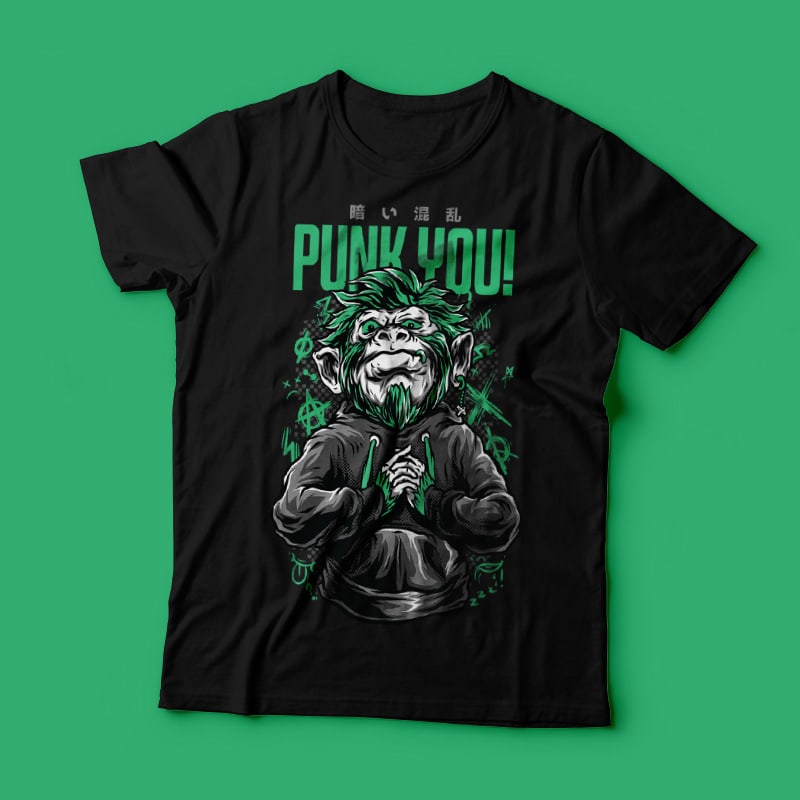 Punk You! T-Shirt Design Template buy t shirt design