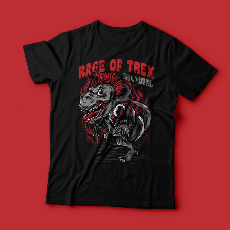 Rise of T-Rex T-Shirt Design Template buy t shirt design