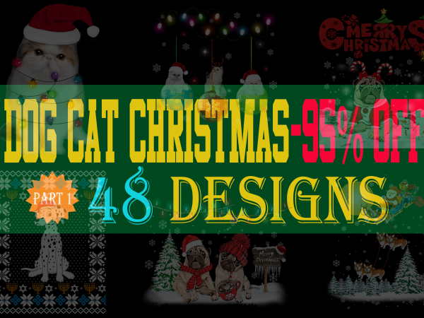 Dog cat christmas special bundle – 48 designs