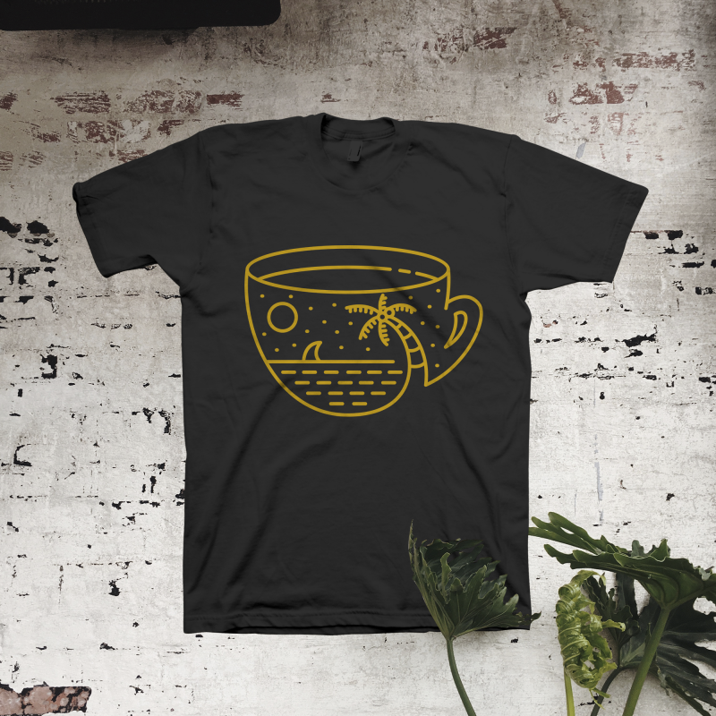 Coffee in Paradise commercial use t shirt designs