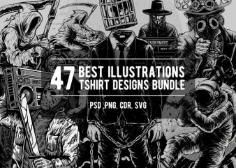 47 best illusrations tshirt designs bundle