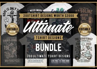 200 tshirt ultimate designs bundle