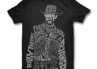 Cowboy graphic t-shirt design