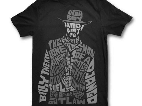 Cowboy graphic t-shirt design