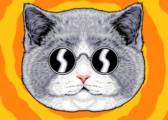 design illustration for t-shirt , cat illustration ,tshirt design