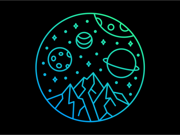 Deep space design for t shirt