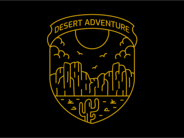 Desert adventure vector t shirt design for download