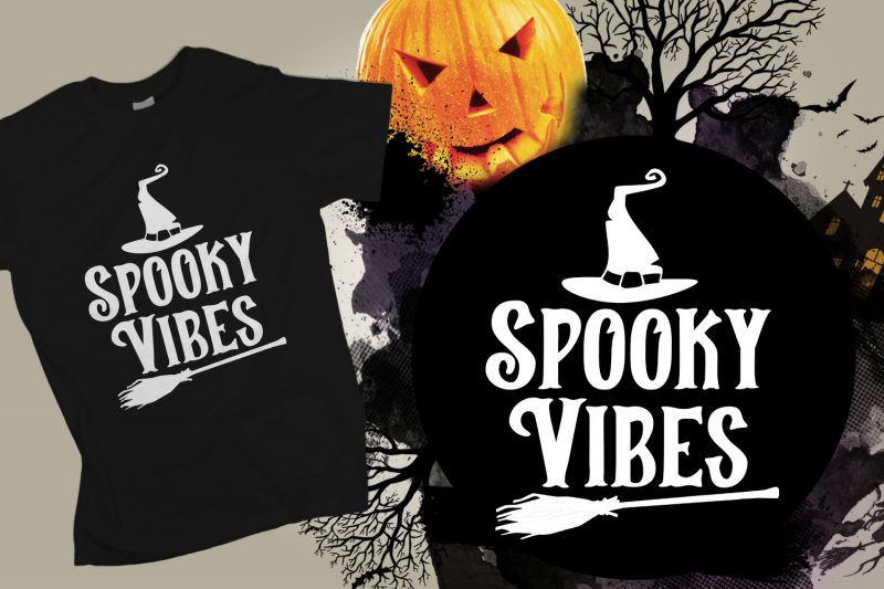 Spooky Vibes Halloween T-shirt Designs tshirt design for sale