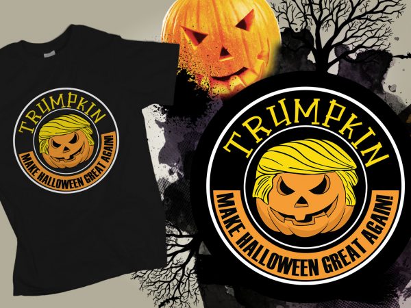 Trumpkin make halloween great again print ready vector t shirt design